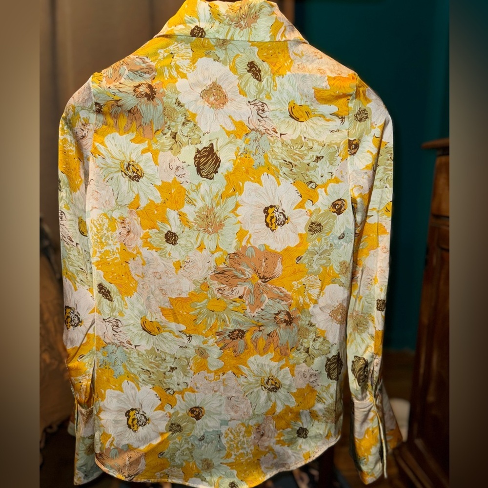 CIDER Floral Long Sleeve Women Small Top - Picture 3 of 5